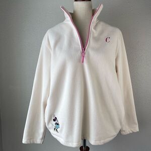 Disney Direct Mini Mouse Quarter Zip Pullover Fleece Jacket Size L EUC